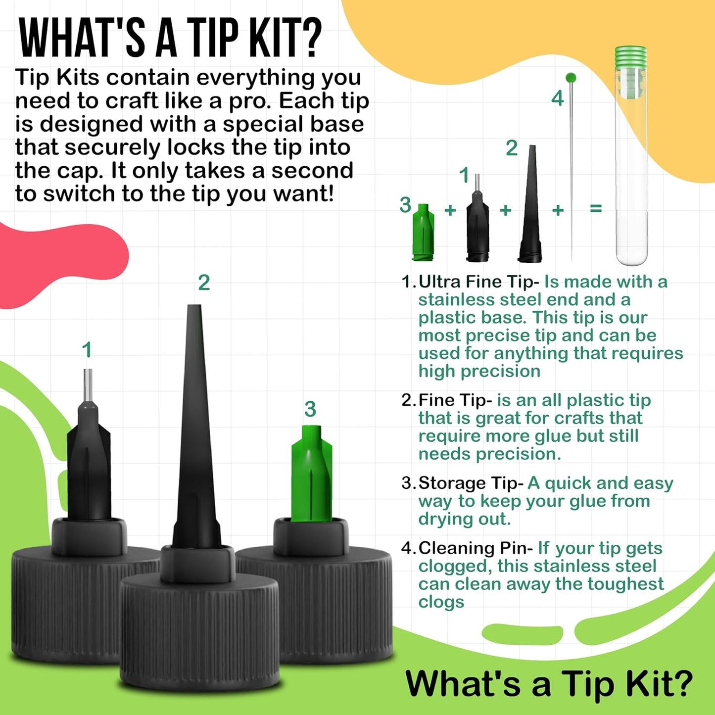 Bearly Art Precision Craft Glue - The Original - 4fl oz - Tip Kit Included - Dries Clear - Metal Tip - Wrinkle Resistant - Flexible and Crack Resistant - Strong Hold Adhesive - Made in USA