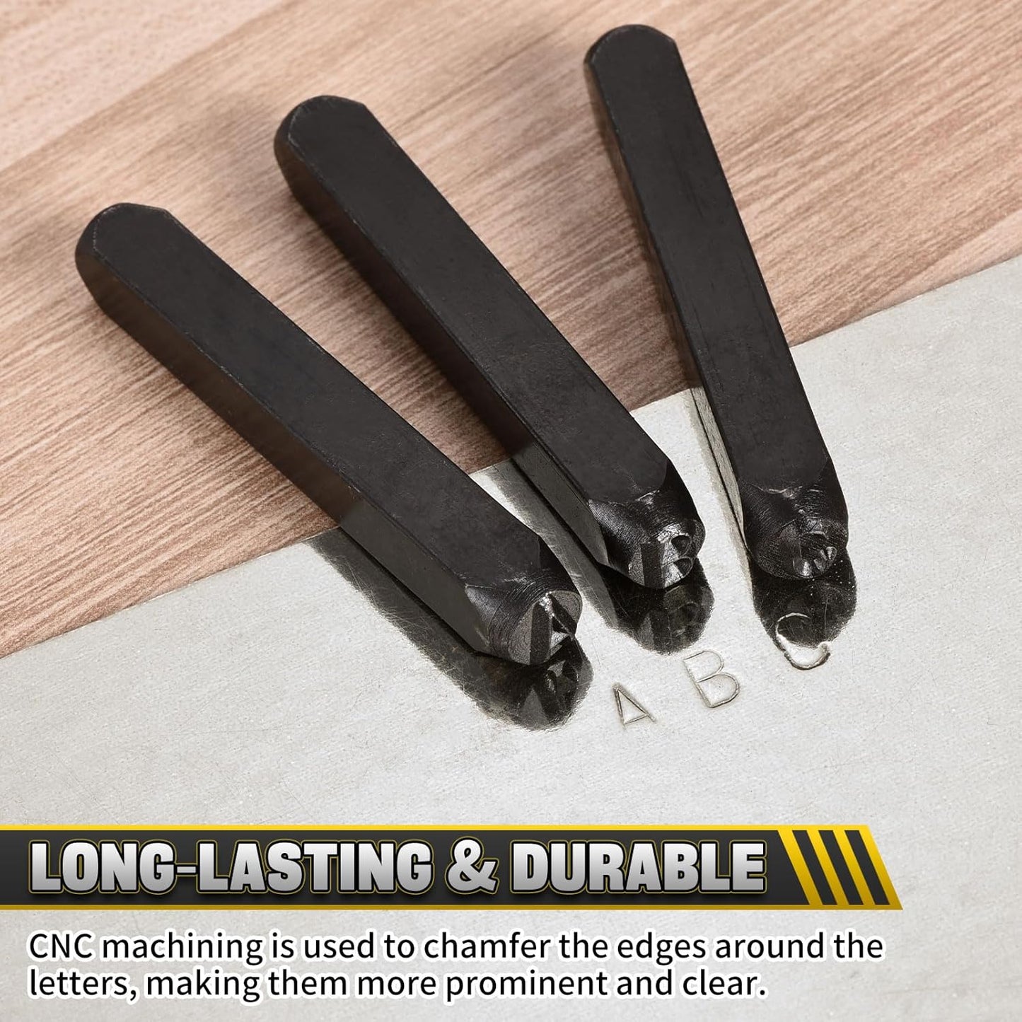 WorkBless 36PCS Metal Stamping Kit, 1/4" (6mm) Steel Number and Letter Punch Set, Include A-Z Alphabet, Number 0-8, & Symbol, Stamping Tool for Imprinting Plastic, Wood, Leather, Jewelry