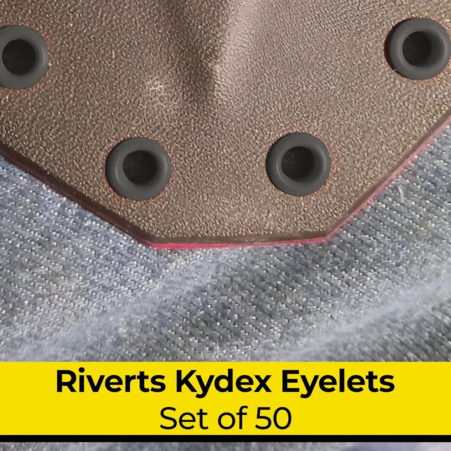 Kydex Rivets Eyelets, 8-8 1/4" Multicolored Grommet Eyelets for Tactical Holster Making, Knife Sheath Crafting, Fasteners for Custom DIY Kydex Projects (Set of 50)