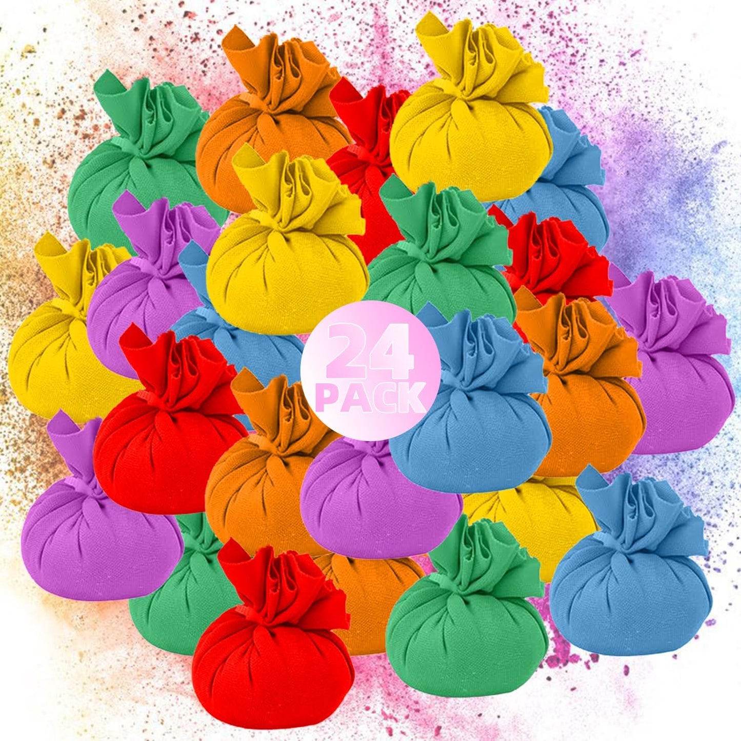 ARELUX Color Powder Balls-24 Packs Holi Powder Colors Chalk Balls,200+ Throws Each Chalk Bomb,Family Activiies Outdoor for Color Run Photography,Party Games,Friends Photoshoot,Birthday,Festival