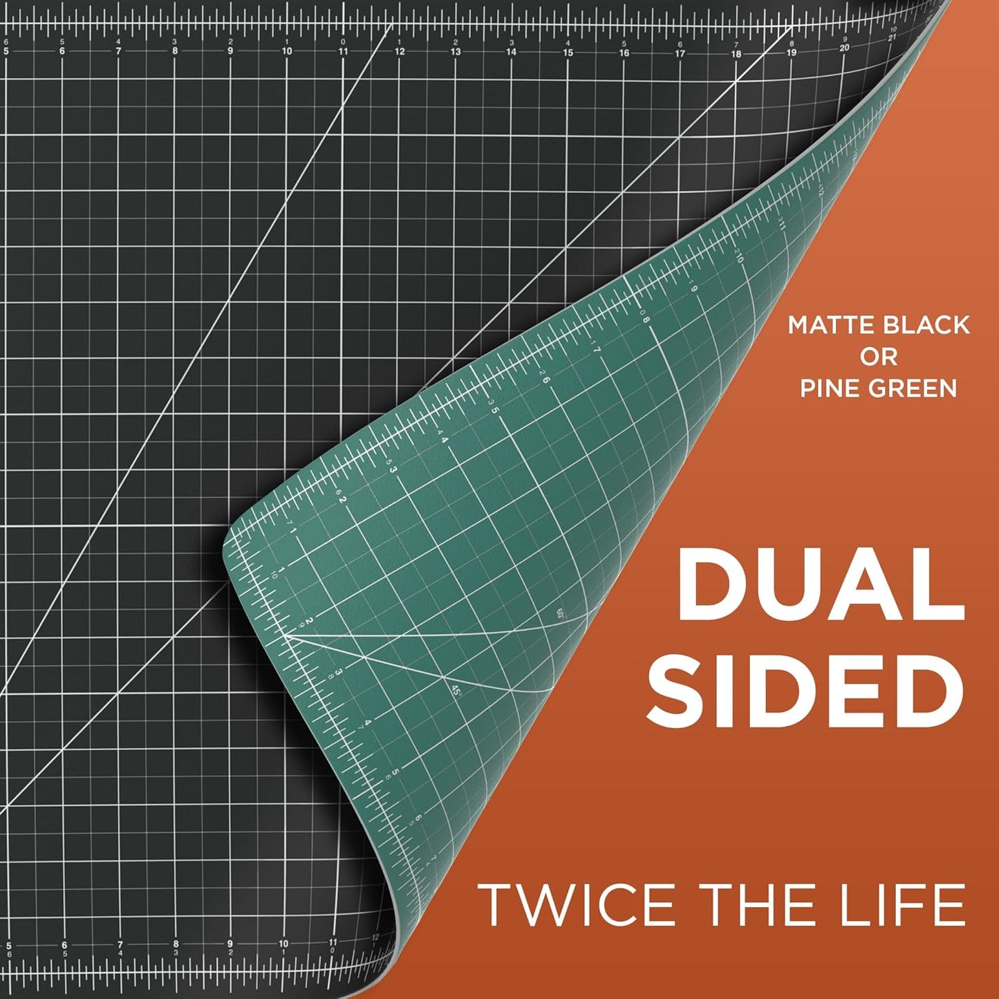 ALVIN GBM Self-Healing Cutting Mat 3.5 x 5 inch | Double-Sided Green/Black | 5-Layer Gridded Surface for Arts, Crafts and Sewing - Model GBM0305