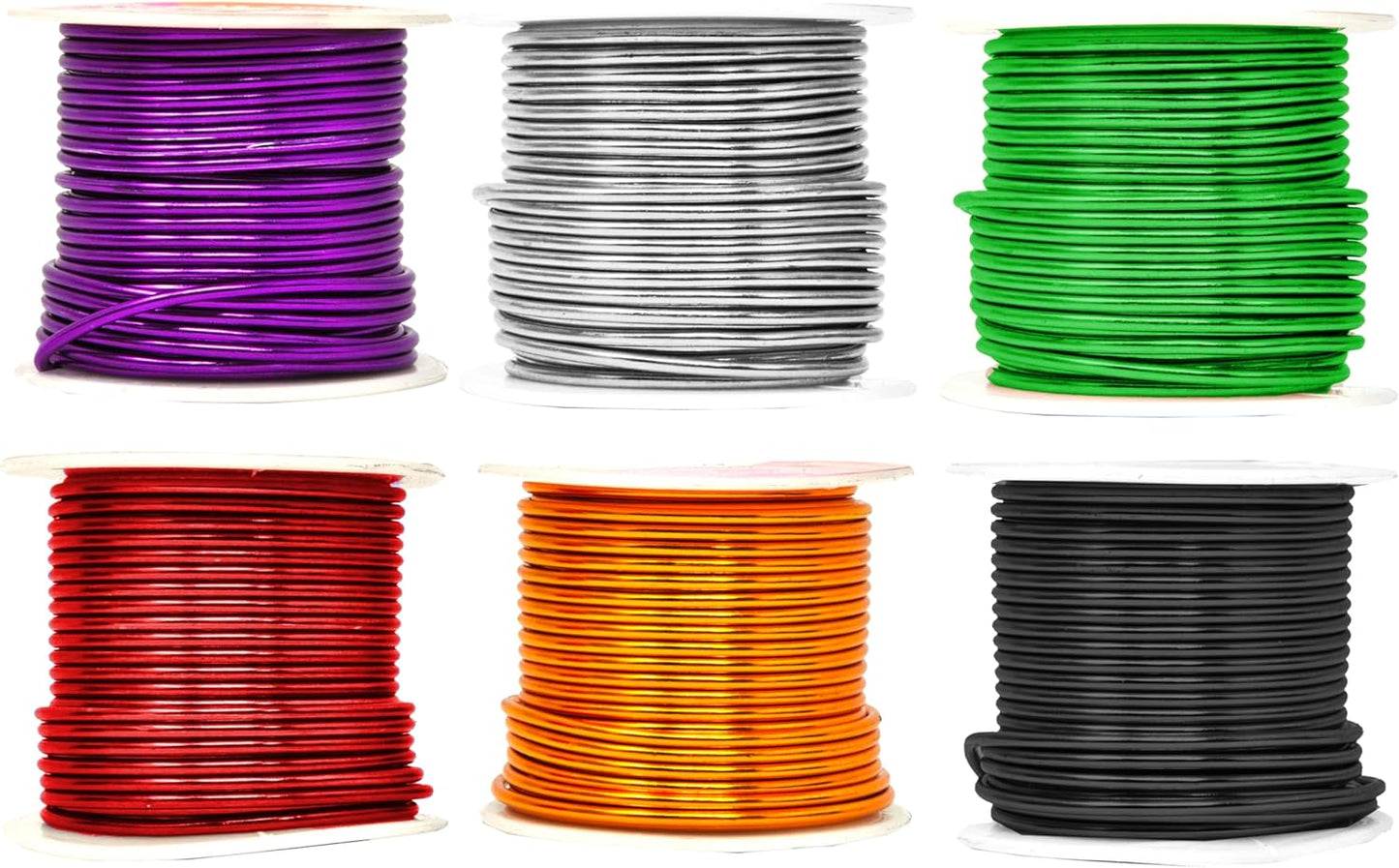 Mandala Crafts 12 Gauge Anodized Aluminum Craft Wire for Jewelry Making - 276 FT Colored Flexible Silver Black Gold Purple Red Kelly Green Wire - Bendable for Bonsai Armature Crafting Sculpting