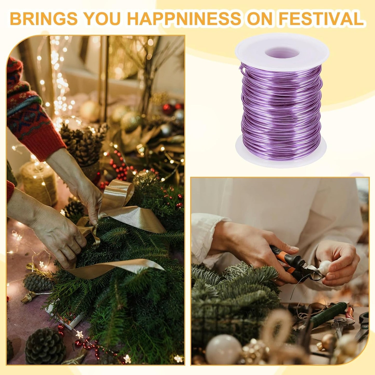 uxcell 16 Gauge / 1.5mm Anodized Aluminum Wire for Jewelry Craft Making, 102 Feet Bendable Flexible Wire for DIY Home Decor Gardening Sculpture, Light Purple