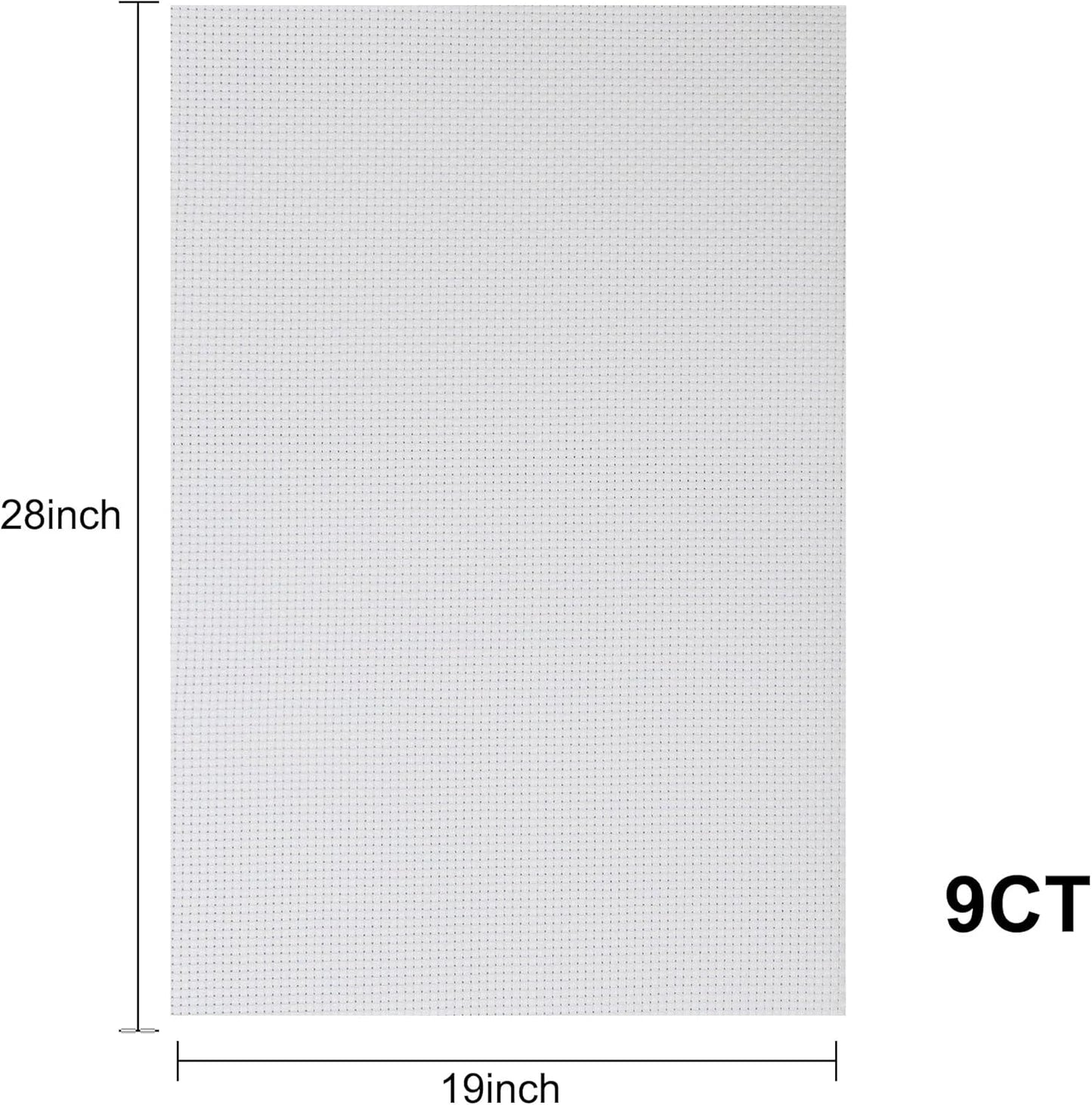 Aida Cloth 9 Count Cross Stitch Fabric,19×28inch (9CT,White)
