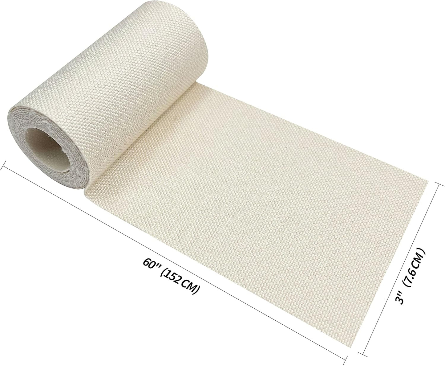 KING MOUNTAIN Linen Fabric Iron-on Repair Patch, Inside&Outside Fabric Repair Patch, 3"x60" with Backing Glue Linen Repair Decorative Patch kit (Off-White)