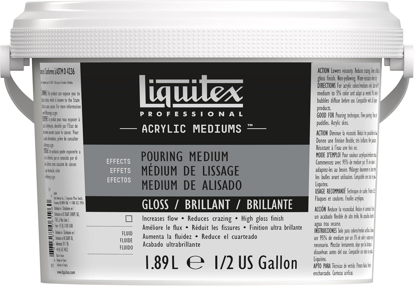 Liquitex Professional Effects Gloss Pouring Medium, 1.89L (Half Gallon) Bucket