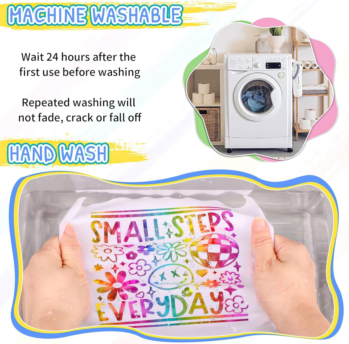 VINYL FROG Metallic Foil HTV Vinyl Roll 12" x12ft Rainbow Chrome Heat Transfer Vinyl Iron on Vinyl Easy to Cut & Weed DIY Heat Press Design for T-Shirts