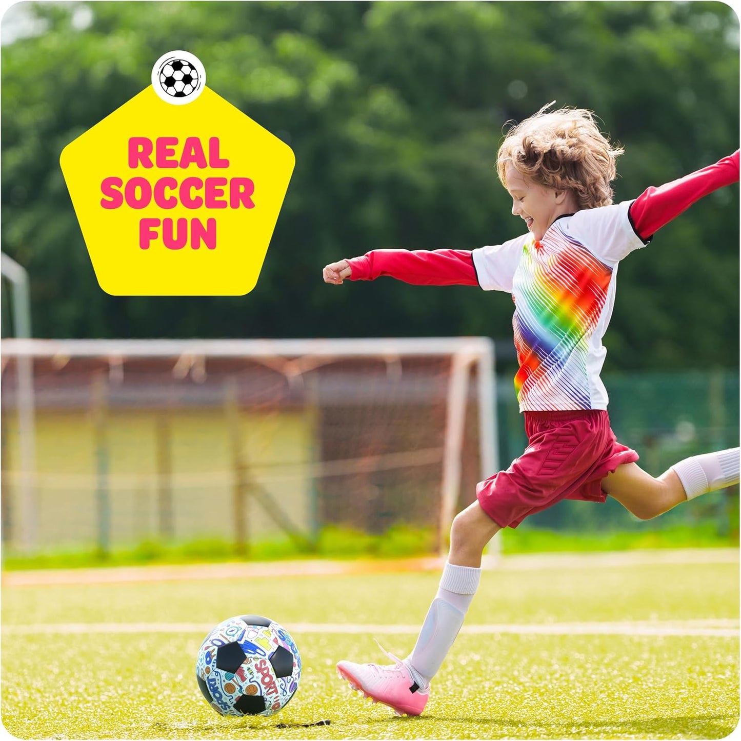 Soccer Ball Coloring Kit for Kids - Soccer Gifts for Girls & Boys - Sports Gifts - 3 4 5 6 7 8 Year Old Boy Birthday Gift - Craft Kits for Kids Ages 4-8 - Boy Toys for 4 Year Old - Games Accessories