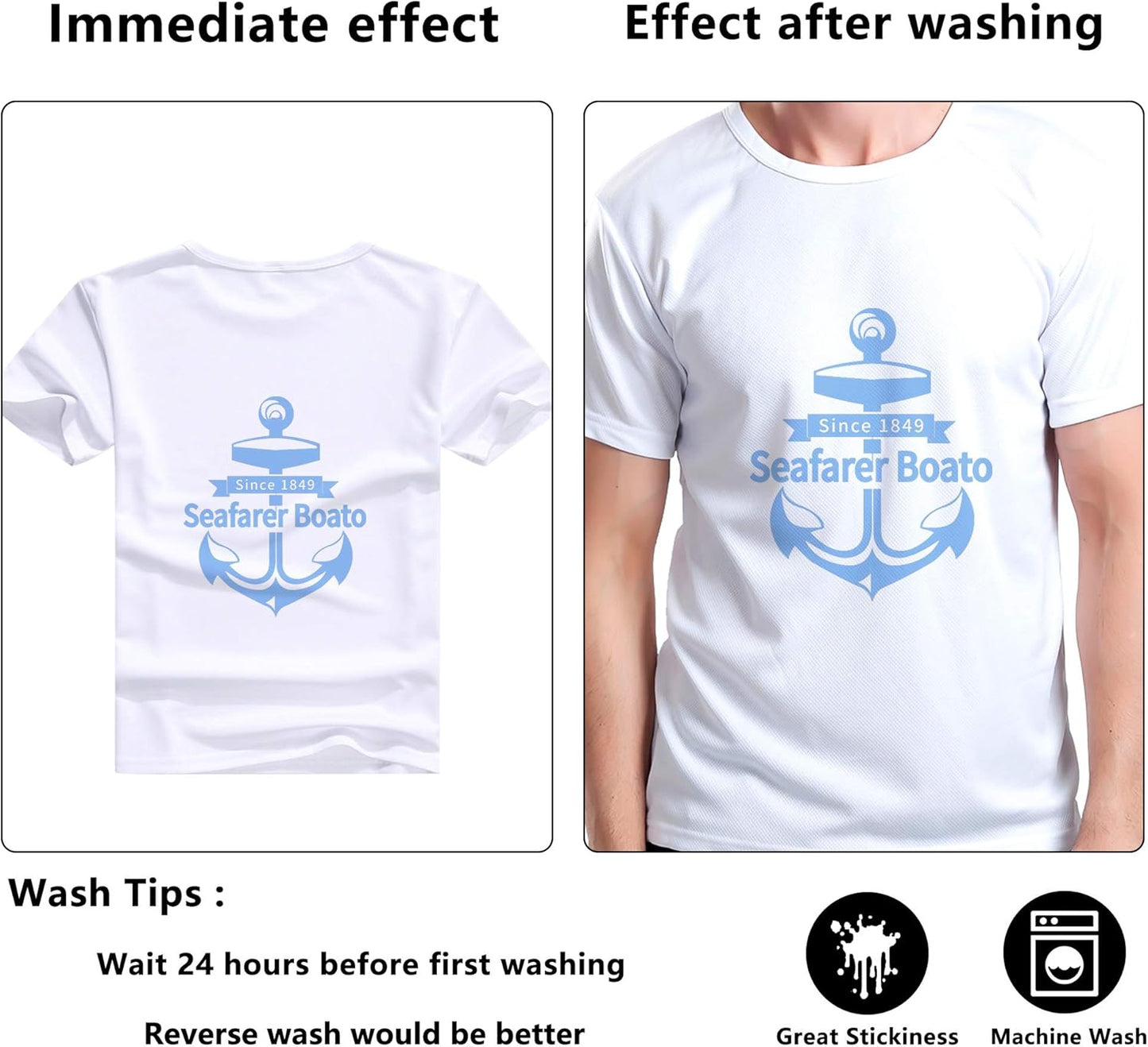 RENLITONG Sky Blue HTV Iron on Vinyl 12Inch by 10ft Roll Heat Transfer Vinyl for T-Shirt HTV Rolls for All Cutter Machine - Easy to Cut & Weed for Heat Transfer Design