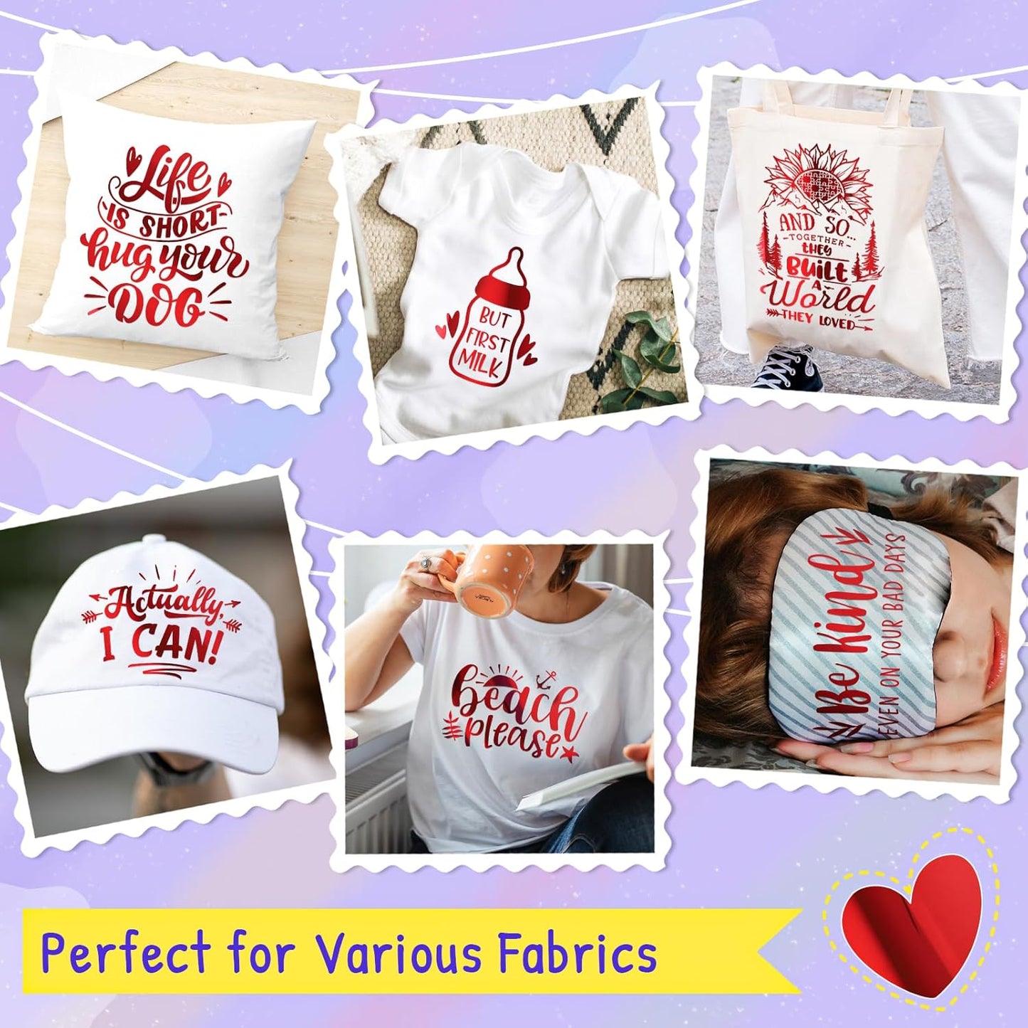 VINYL FROG Metallic Foil HTV Vinyl Roll 12" x12ft Red Chrome Heat Transfer Vinyl Iron on Vinyl Easy to Cut & Weed DIY Heat Press Design for T-Shirts