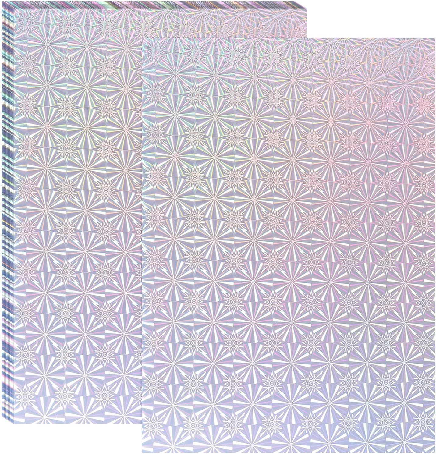 PATIKIL 11.7x8.3" Hot Stamping Foil Paper Sheet, 20 Sheets A4 Heat Transfer Hot Stamping Paper Foil for Leather DIY Logo Decor Craft Gift Package Scrapbook Card, Snowflake Silver