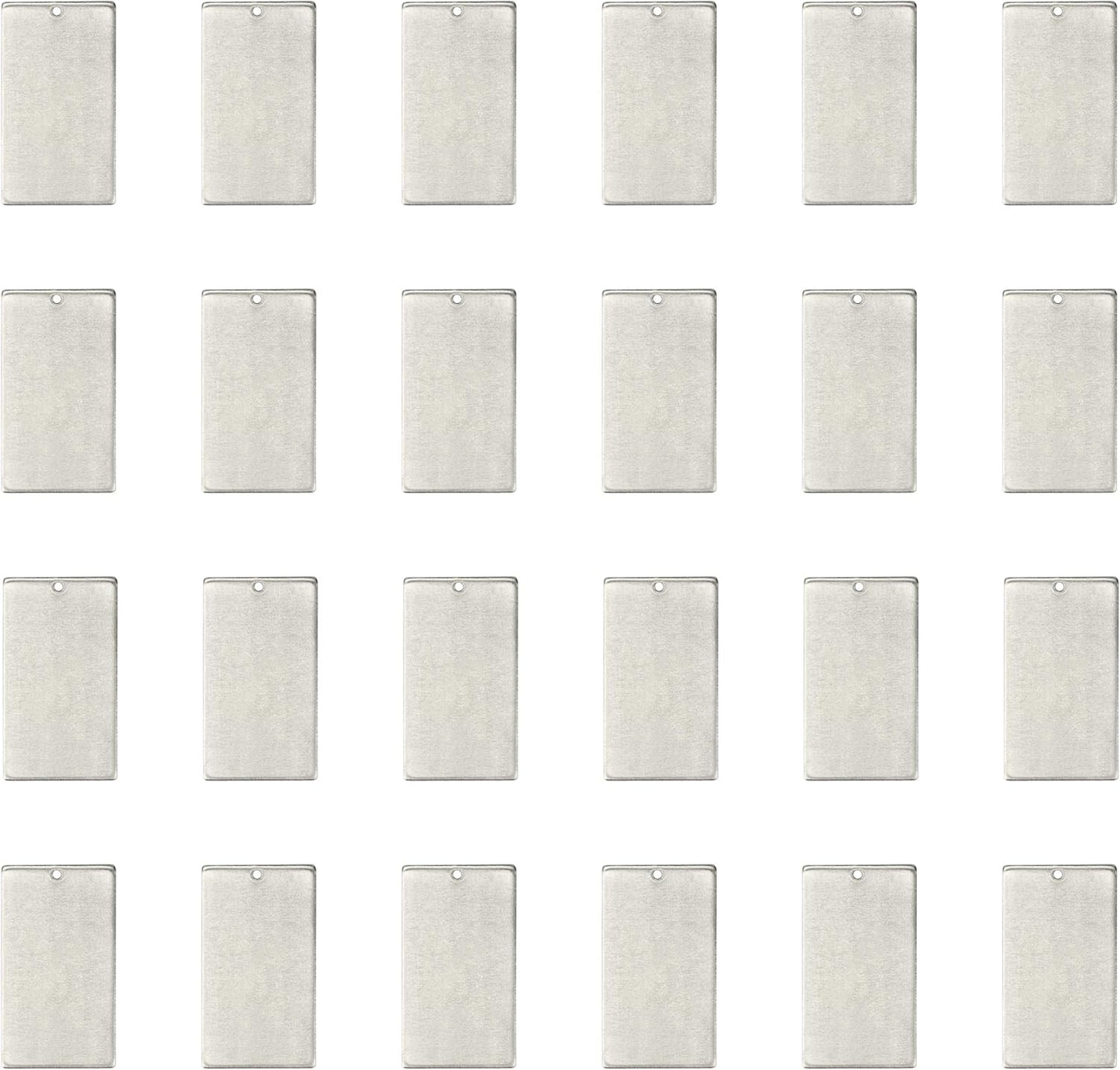 ImpressArt - Premium Metal Stamping Rectangle Blanks for Metal Stamping and Jewelry Making (24 Pack) (11/16" x 1 1/4" Rectangle w/Hole, Alkeme)