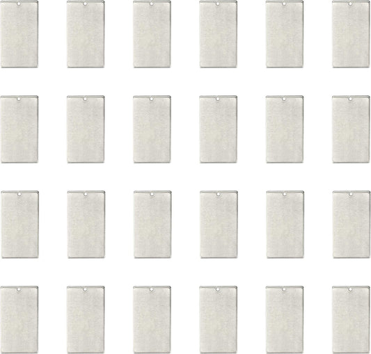 ImpressArt - Premium Metal Stamping Rectangle Blanks for Metal Stamping and Jewelry Making (24 Pack) (11/16" x 1 1/4" Rectangle w/Hole, Alkeme)