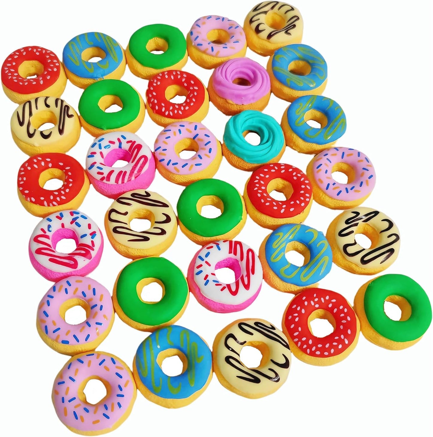 30PCS Cute Fun Donut Erasers for Kids Bulk,Back to School Party Gifts (Donut, Big)