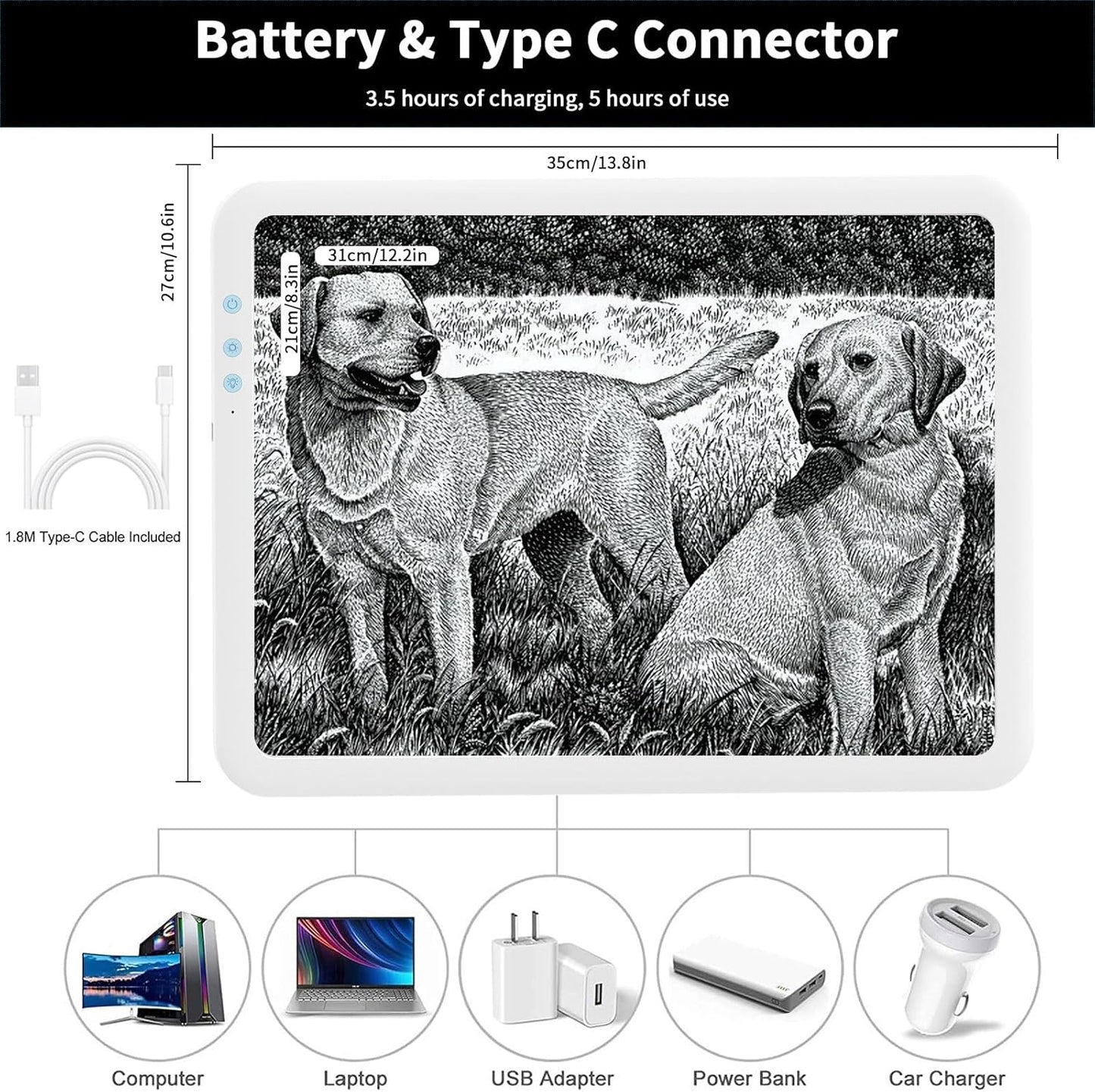 Rechargeable A4 Diamond Art Light Board,Super Bright Tracing Light Box,6 Levels Brightness with 3 Colors Mode and Stand, Wireless Tracing Pad for Diamond Painting,Weeding Vinyl,Sketching & Drawing
