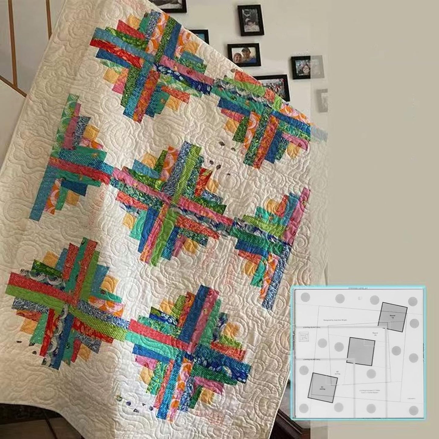 Sewing Rulers, Quilting Rulers Fabric Cutting Ruler Cabin Trim Tool Finished Blocks, Quilting Template Patchwork Sewing DIY Ruler[8 inch]