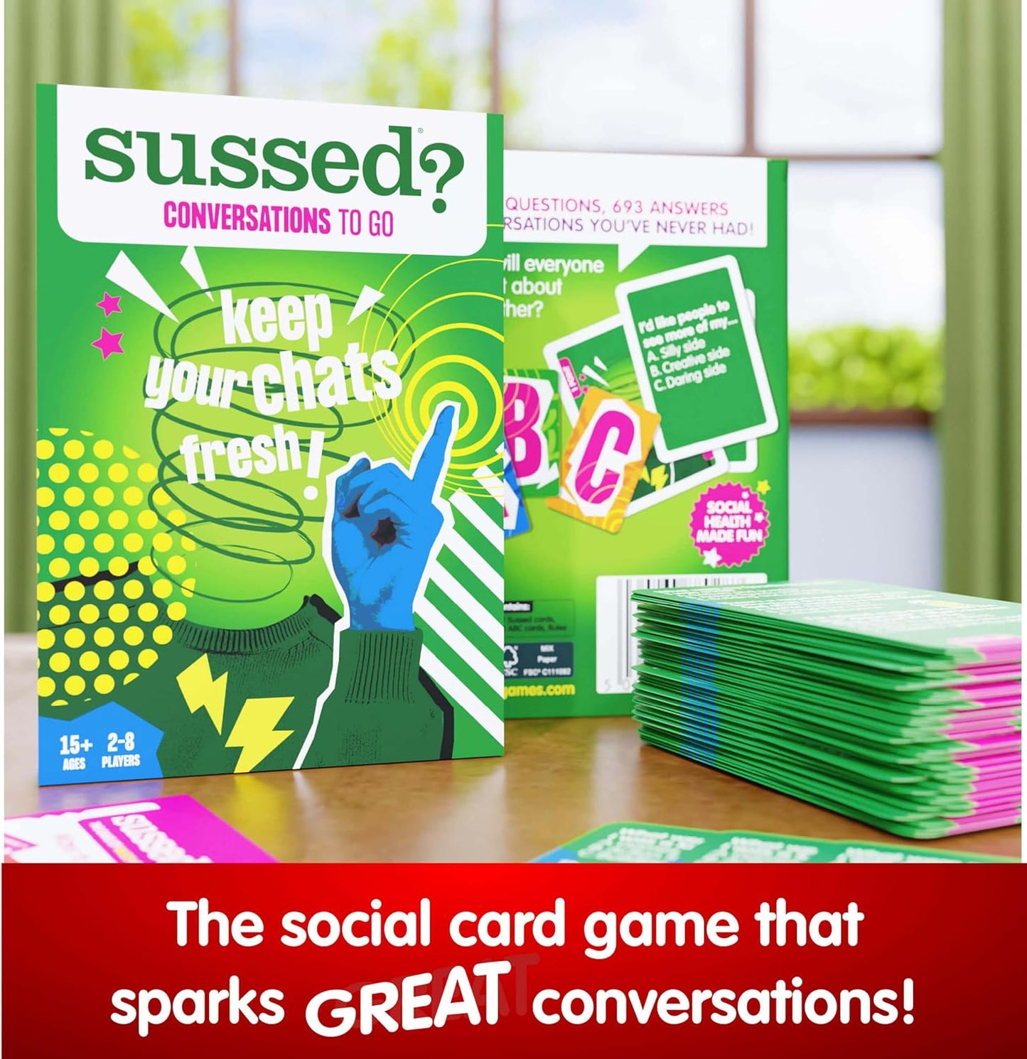 SUSSED “What Would You Do?” Pocket-Sized Question Cards – 231 Fun Conversation Starters for Teens Ages 15+ & Adults | Gift for Travel, Office, Friends & Road Trips