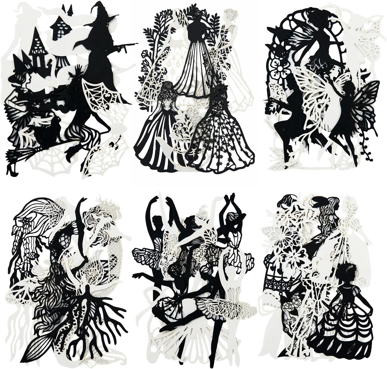 Shadow Dance Scrapbook Paper Set, 120 PCS Vintage Hollow Ephemera Pack for Junk Journaling, Scrapbooking, Crafting, DIY Projects, Diaries, and Art Supplies