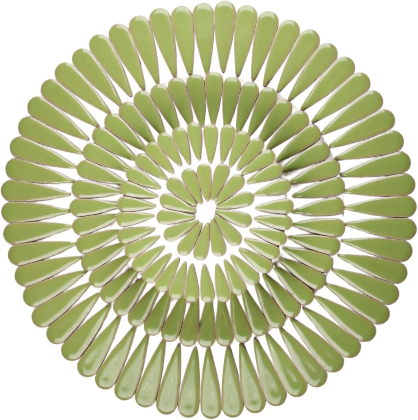 200g Petal Droplet Shaped Ceramic Mosaic Tiles for Crafts, Vibrant Colors, Ceramic Tiles for Mosaic Making Kits, DIY Arts and Crafts (Light Green)