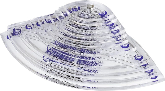 The Quilted Bear Leaf Quilting Templates – 8 Clear Non-Slip Acrylic Quilt Templates for Precise Fabric Cutting & Stress-Free Machine Quilting - Ideal for Quilt & Sewing Supplies (¾–3")