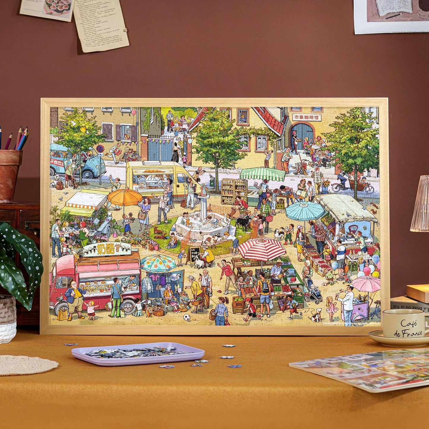 MOMIBOOK Puzzles for Adults 1000 Piece Jigsaw Puzzles of Let's Go! to The Market, Painting Image Difficult Challenging Hard Impossible Puzzle, Cute Funny Toys & Games Christmas Birthday Gifts