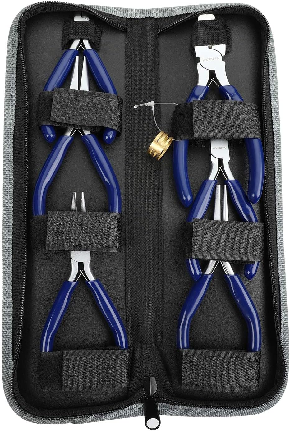 WORKPRO Jewelry Plicers Set, 7-Piece Jewelry Making Tools Kit with Needle Round Nose Plier and Bent Nose Plier Wire Cutter for Jewelry Repair, Beading, Wire Wrapping, Crafts, with Carrying Pouch