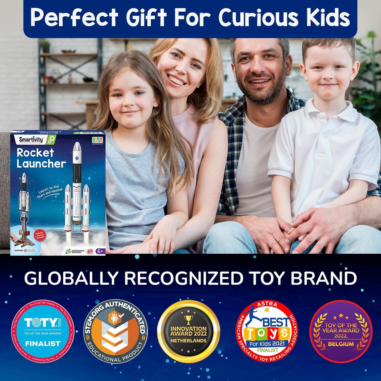 Smartivity Rocket Launcher STEM Kit for Kids 6, 7, 8, 9, 10, 11, 12 Years Old | Build Your Own Rocket and Launcher | Christmas, Birthday Gift for Smart Kids | DIY Science Toy for Boys & Girls