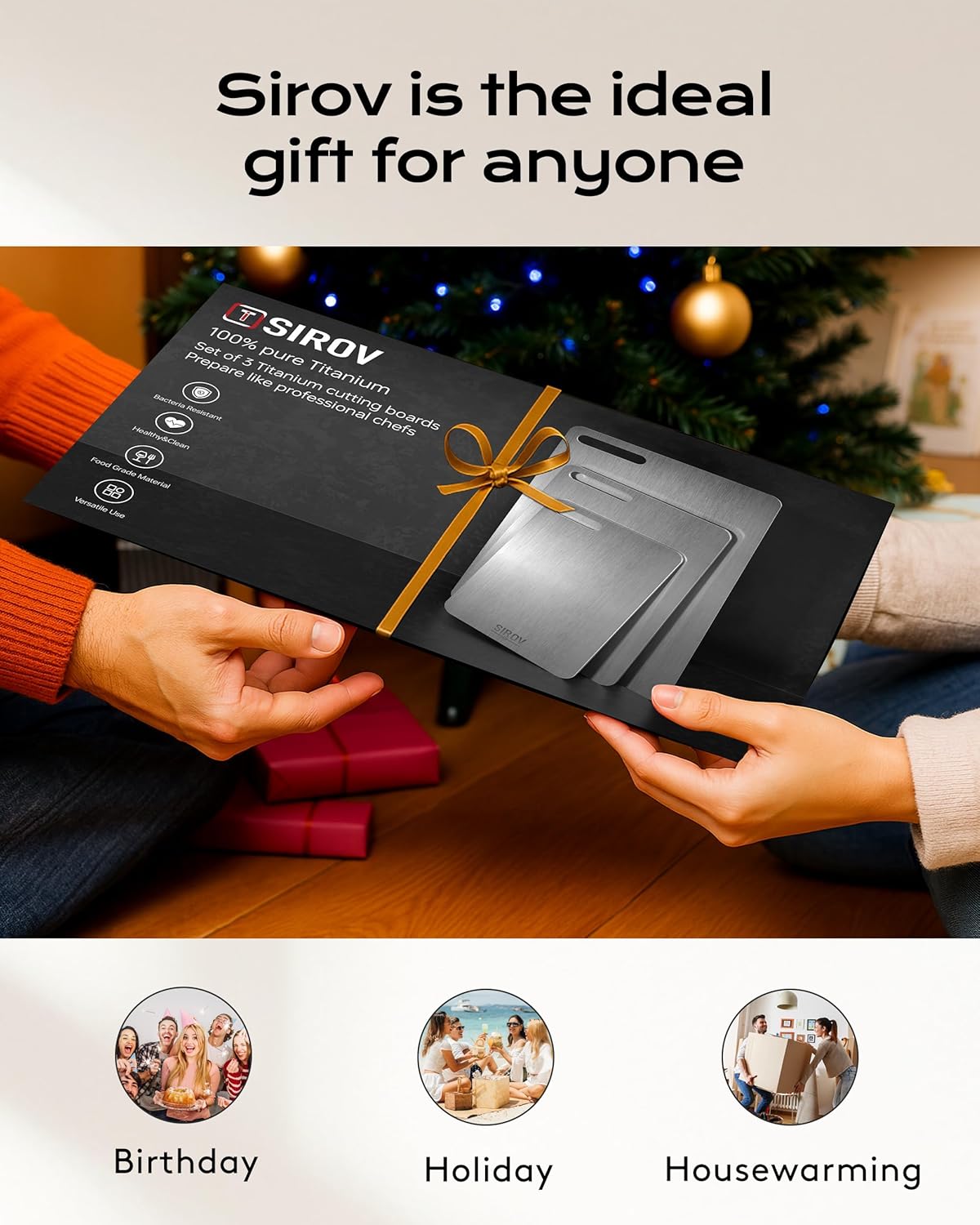 Titanium Cutting Board,Premium Titanium Cutting Board Set of 3, Pure Kitchen Chopping Boards, Non-Toxic & Dishwasher Safe for Meat, Fruit, and Vegetables (3PCS)