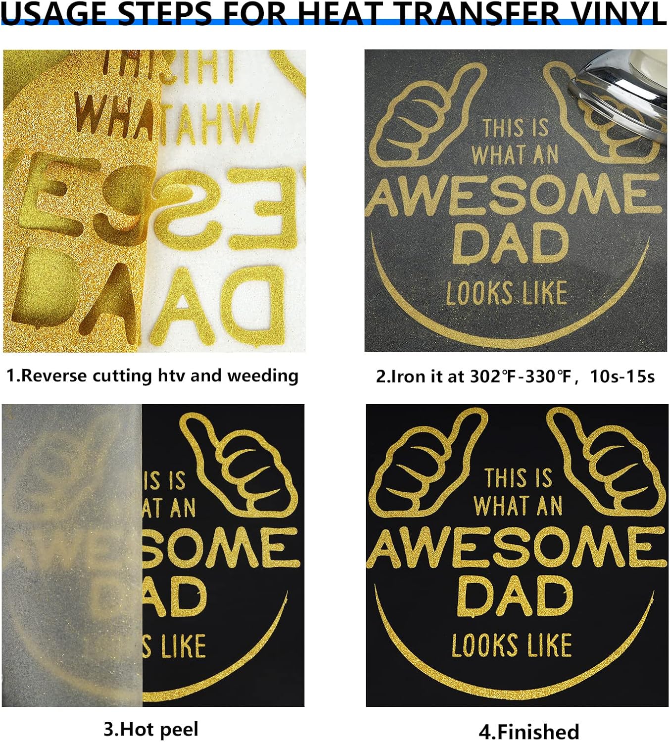 FUNKAKA Glitter Heat Transfer HTV Vinyl Bundle, 12 Rolls 12" x 5ft Iron On Vinyl for T-Shirt 12 Assorted Colors Glitter HTV Vinyl for All Cutter Machines Easy to Cut