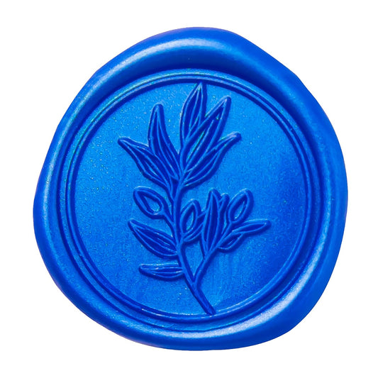 PONATIA Eucalyptus Wedding Invitation Envelope Seal Stickers, 50 Pcs Self- Adhesive Royal Blue Stickers, Perfect for Invitation, Envelopes, Christmas Cards, Gift Wrapping, Party Menu Décor