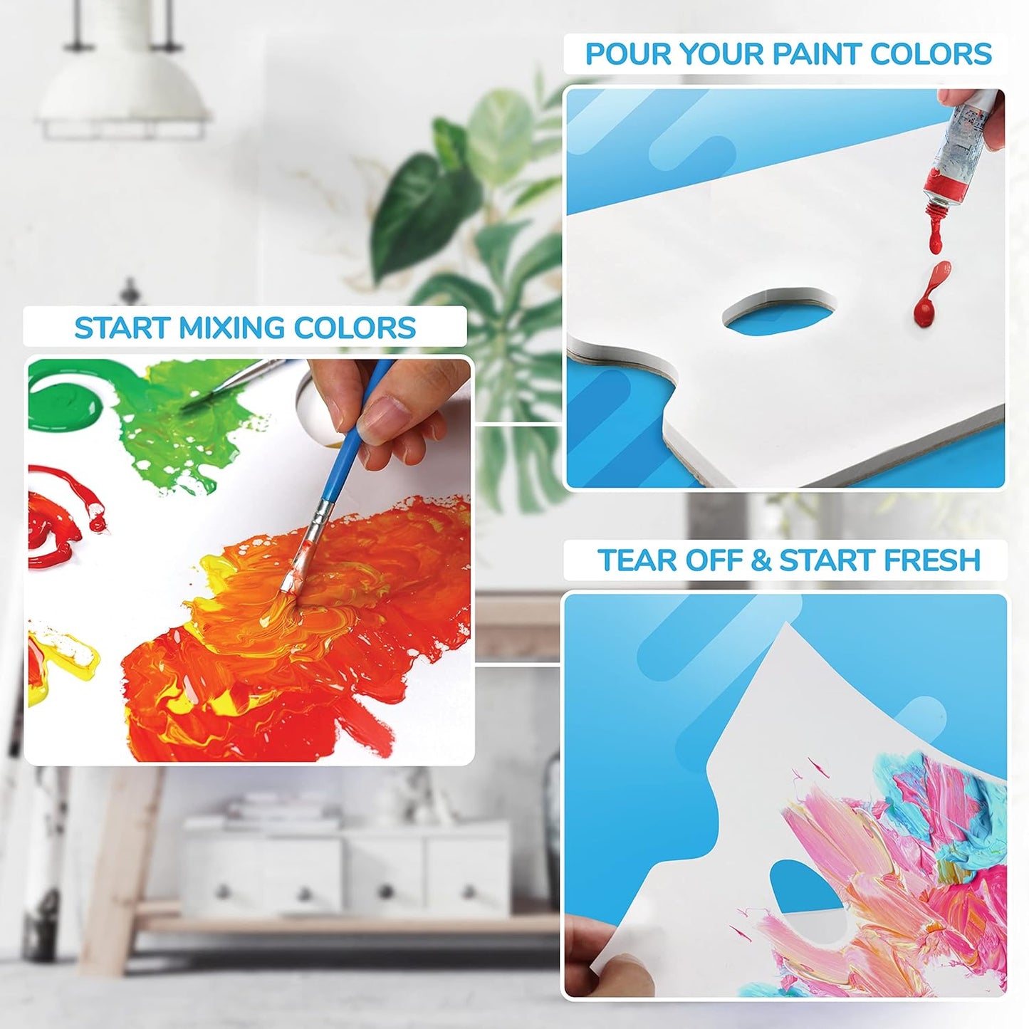 Bellofy 2X Disposable Palette Paper 9x12 Inches | Mess-Free Paper Artist Palette for Acrylic, Oil Paint | Perfect Painting for Artists, Kids & Beginners | Easy-to-Use Tear-Off Sheets for Mixing Colors