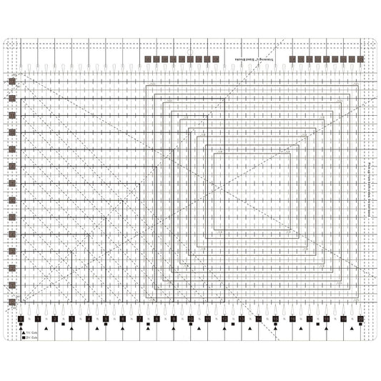 Slotted Quilting Rule, 17-3/4in x 22in, XL Quilting Rulers and Templates, Non-Slip Grip Extra Large Acrylic Fabric Strip Cutting, Sewing, Crafting, Patchwork Ruler & Template