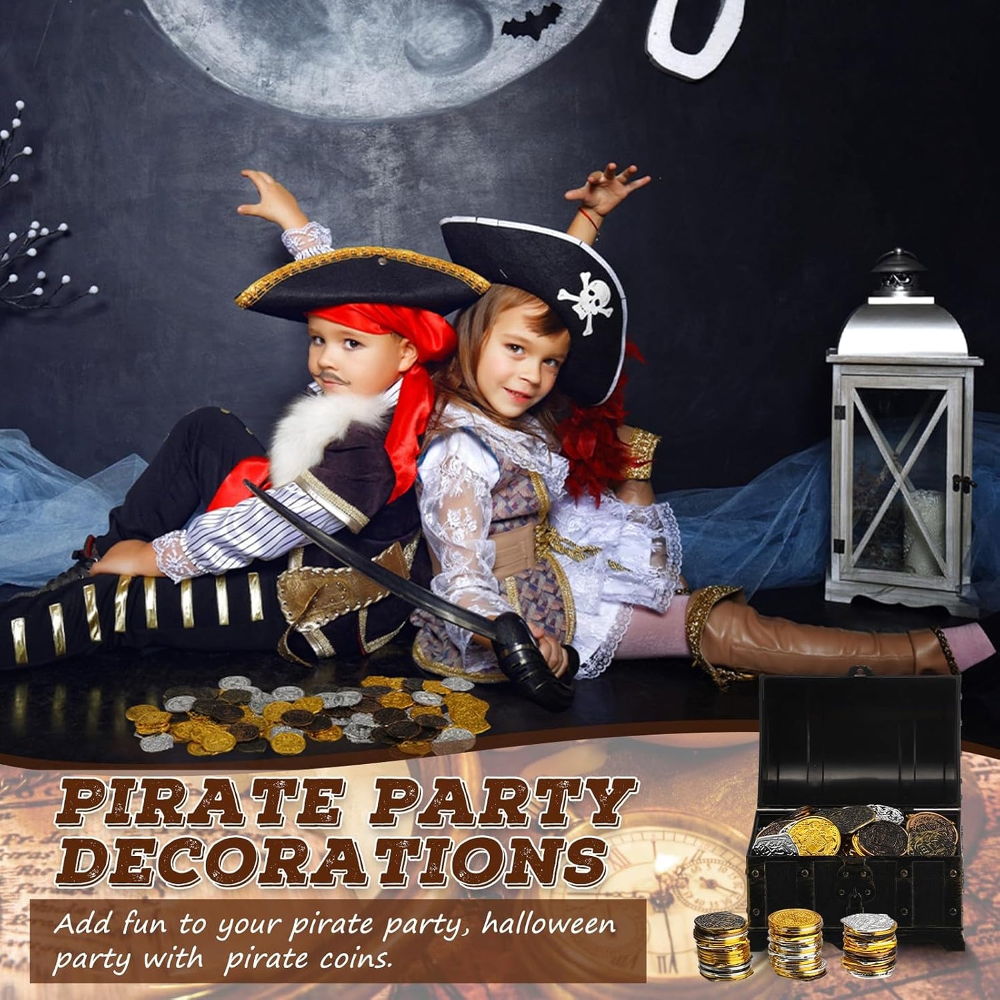 Hanaive 100 Pcs Pirate Coins Plastic Coins Kids Fake Play Coins Replica Spanish Doubloons St. Patrick's Coin for Pirate Party Treasure Chest Board Games Tokens Toys Cosplay (Gold, Silver, Bronze)