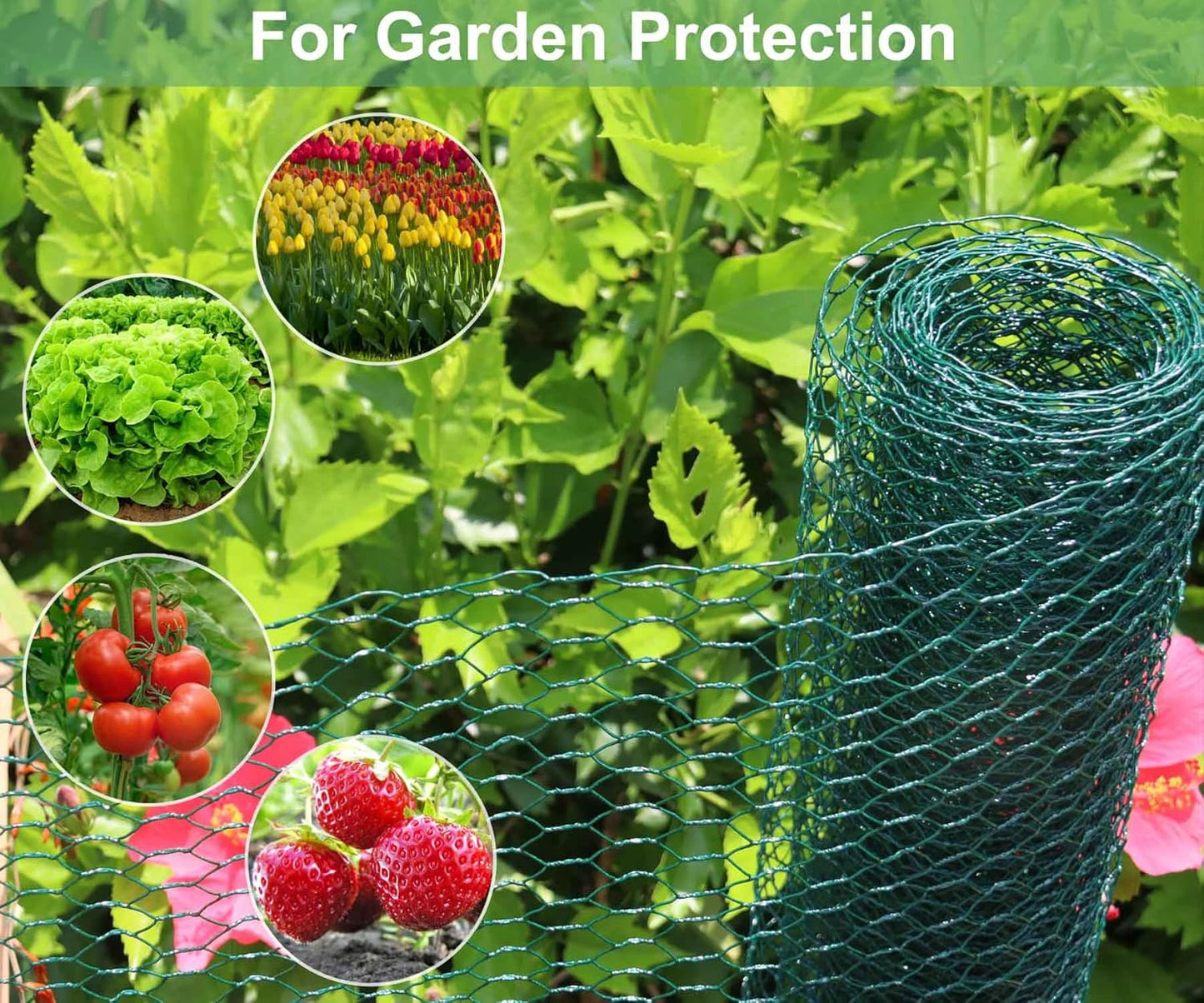 Chicken Wire for Floral Arrangements, 15.7 x 157 Inches Green Mesh, 0.6 Inch Hexagonal Galvanized PVC Coated Netting Fence for Crafts, Poultry, Garden