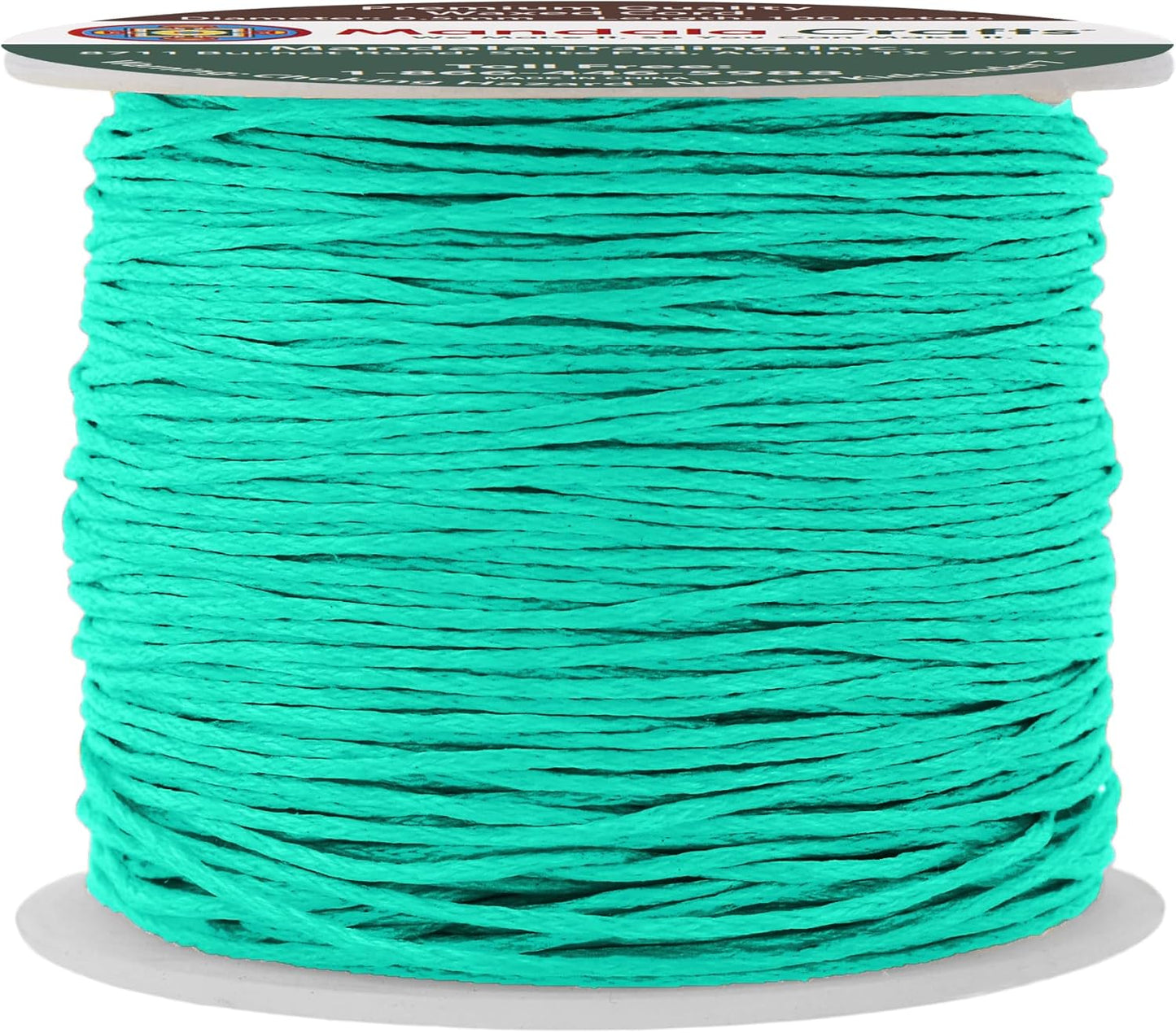 Mandala Crafts 0.5mm 109 Yards Seafoam Green Cotton Waxed Cord for Jewelry Making Bracelet Cord Waxed String - Beading String Thread Jewelry Cords for Necklaces String
