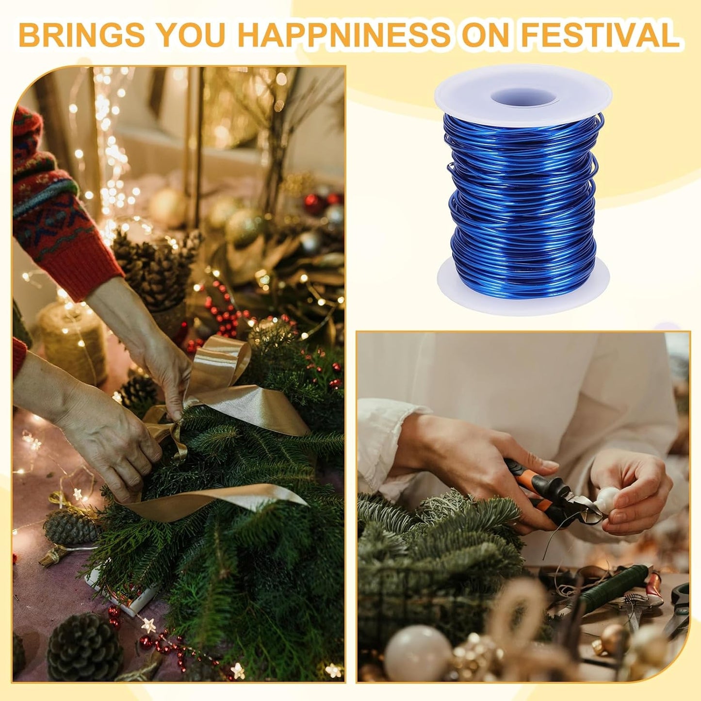 uxcell 16 Gauge / 1.5mm Anodized Aluminum Wire for Jewelry Craft Making, 102 Feet Bendable Flexible Wire for DIY Home Decor Gardening Sculpture, Dark Blue