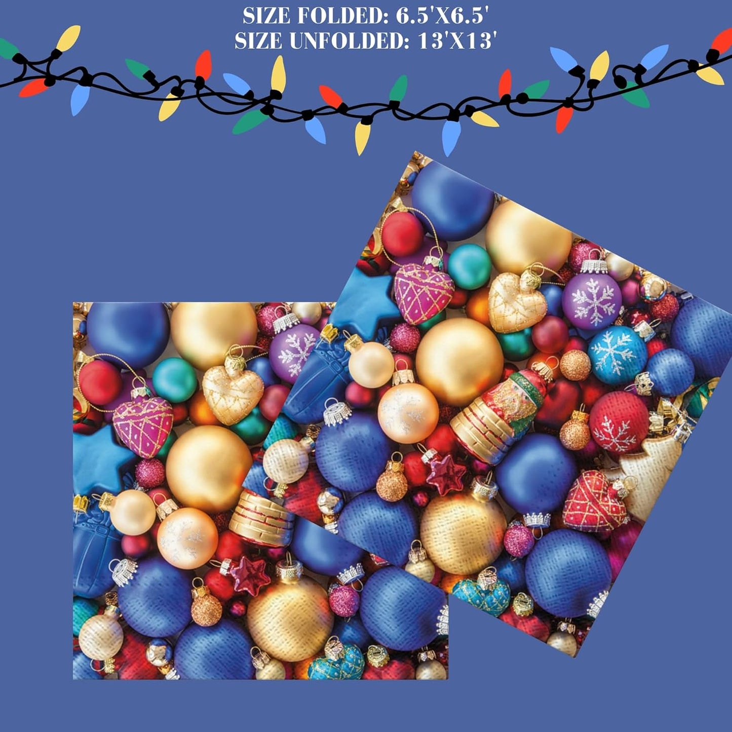 20-ct 13x13 Christmas Paper Decoupage Napkins, 3-Ply Servilletas Tissue Napkin for Dinner and Parties, Disposable Napkins (Holiday Ornaments)