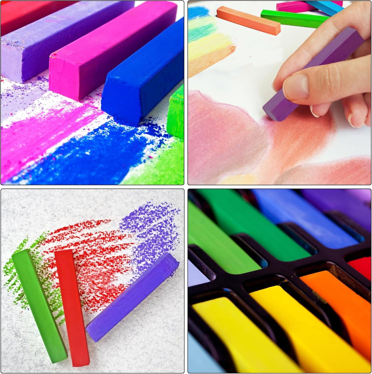 Soft Pastel for Artists, 24 PCS Vibrant Colors Chalk Sticks - Premium Pastel Art Supplies for Drawing, Blending, and Shading - Ideal for Adults and Beginners