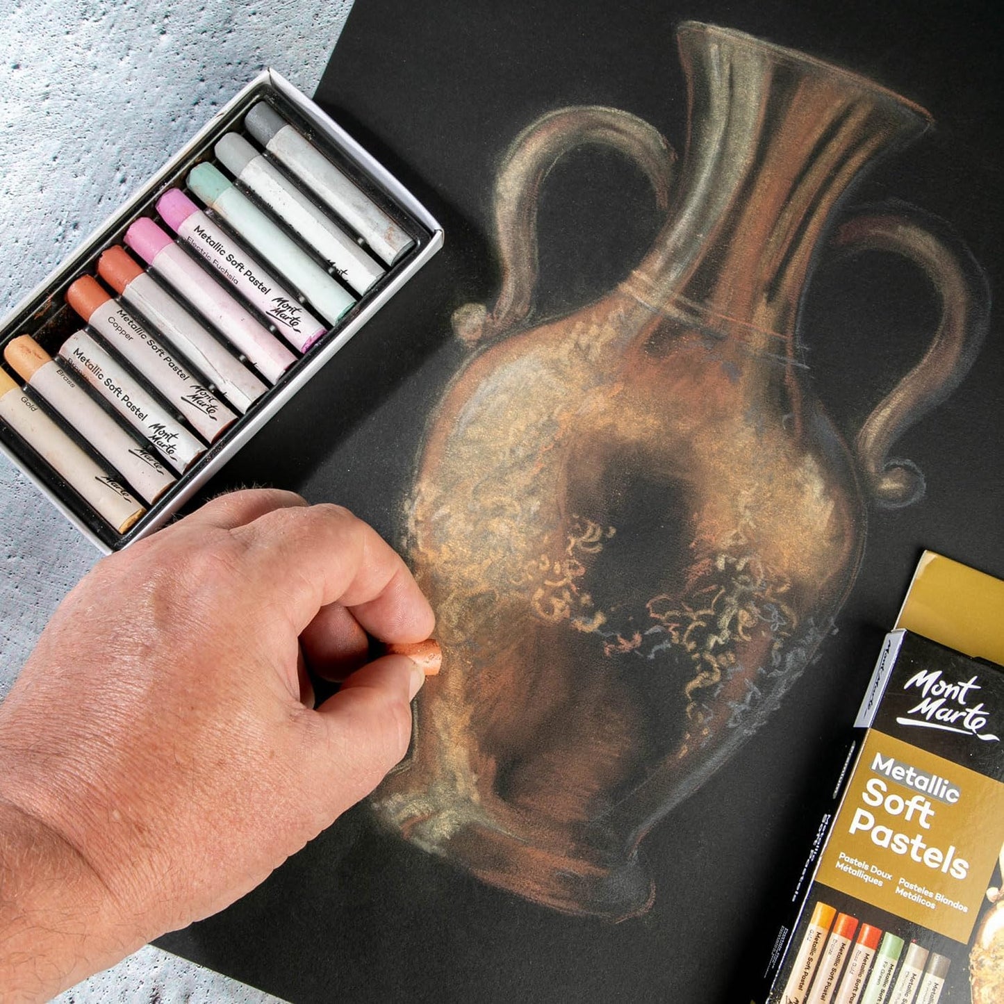 Mont Marte Metallic Soft Pastels 10pc