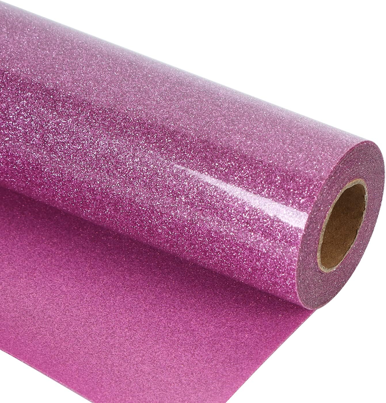 guangyintong Glitter Purple Pink Heat Transfer Vinyl HTV Rolls, 12" x 8ft Iron on Vinyl for T-Shirts Glitter Purple Pink HTV Vinyl for All Cutter Machines Easy to Cut & Weed for Heat Vinyl Design