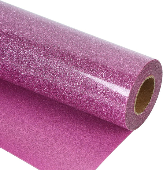 guangyintong Glitter Purple Pink Heat Transfer Vinyl HTV Rolls, 12" x 8ft Iron on Vinyl for T-Shirts Glitter Purple Pink HTV Vinyl for All Cutter Machines Easy to Cut & Weed for Heat Vinyl Design
