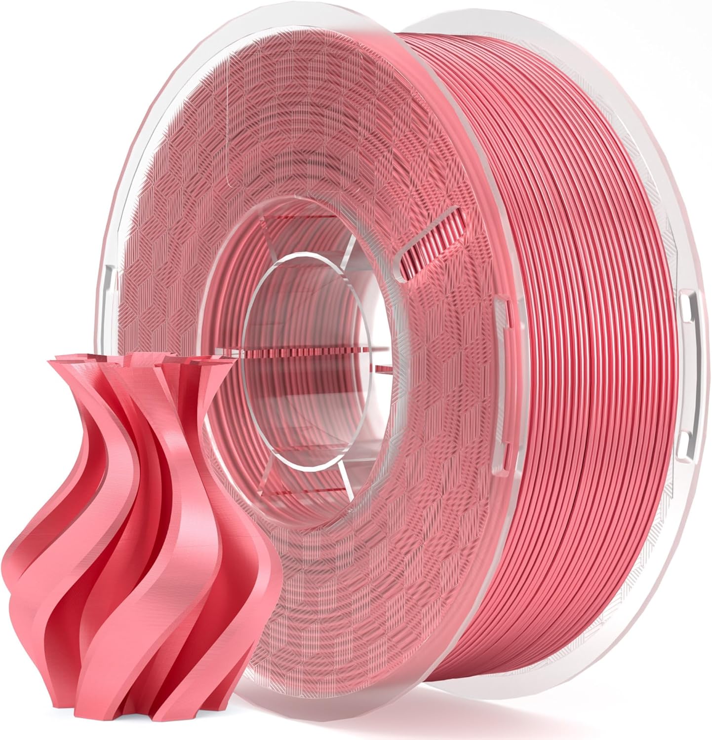 ELEGOO Silk PLA Filament 1.75mm Coral Pink 1KG, Shiny 3D Printer Filament Dimensional Accuracy +/- 0.02mm, 1kg Spool(2.2lbs) Fits for Most FDM 3D Printers