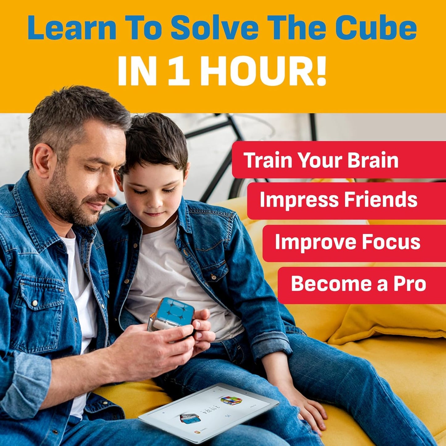 GoCube Edge, The Connected Electronic Bluetooth Cube - Award-Winning 3x3 Magnetic Speed Cube - App Enabled Interactive Smart Cube - Best Gift for Kids & Adults - STEM Brain Teaser Puzzles - Free App