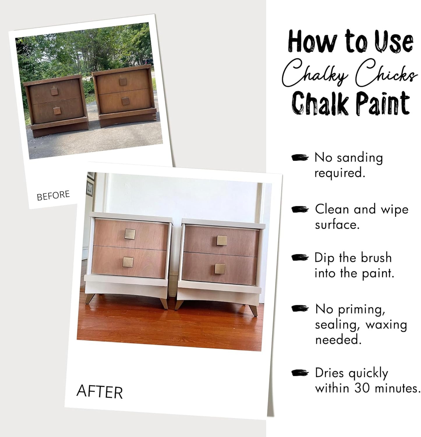 Chalky Chicks All-in-One Chalk Paint for Furniture or Cabinet - 32 Fl Oz - Matte Finish Shamrock (Dark Green) for Metal, Wood Furniture Paint - No Sanding All-in-One for Home Decor & Crafts, USA Made
