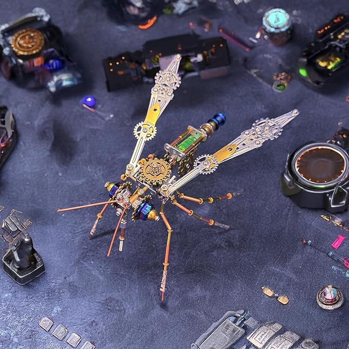 3D Assembly Puzzles Metal Insect Bug Mechanical Mosquito Steampunk Sculpture Arts and Crafts DIY Projects,Model Building Kits Science Kit Fun Birthday Gift (Mechanical Mosquito)