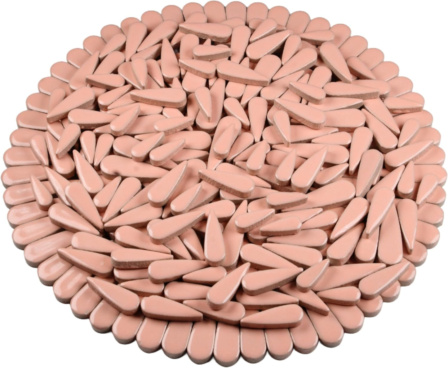 200g Petal Droplet Shaped Ceramic Mosaic Tiles for Crafts, Vibrant Colors, Ceramic Tiles for Mosaic Making Kits, DIY Arts and Crafts (Pink)