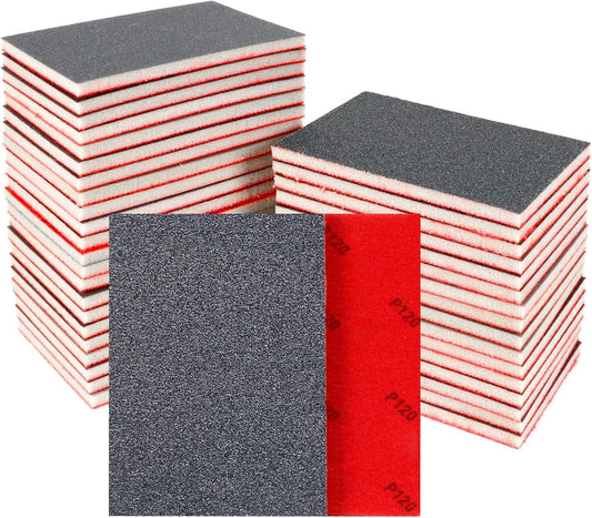 24 Pcs Sanding Sponge 80-3000 Grit Sandpaper Assortment, Washable & Reusable Sanding Blocks for Wood, Metal, Drywall, Glazing, Wet Dry Sandpaper for Smooth Finishing