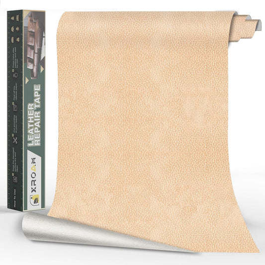 Leather Repair Tape, 23.6x79 inch Leather Patches for Furniture, Self Adhesive Leather Repair Patch for Sofas, Couches, Leather Covers, Seats, Chairs, Vinyl Repair Tape Retro Beige Yellow