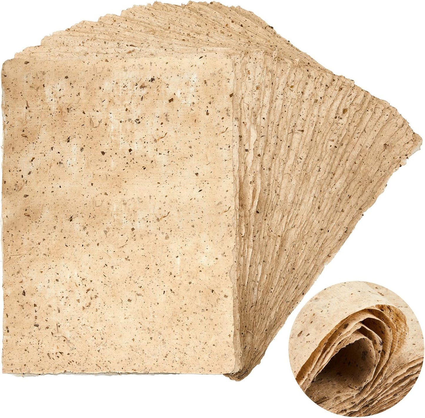 Henoyso 60 Pcs 16 x 12 Inches Mulberry Rice Paper, Handmade Decoupage Paper Sheets, Vintage Washi Carfts DIY Painting for Calligraphy Drawing Writing Scrapbooking Art Supplies