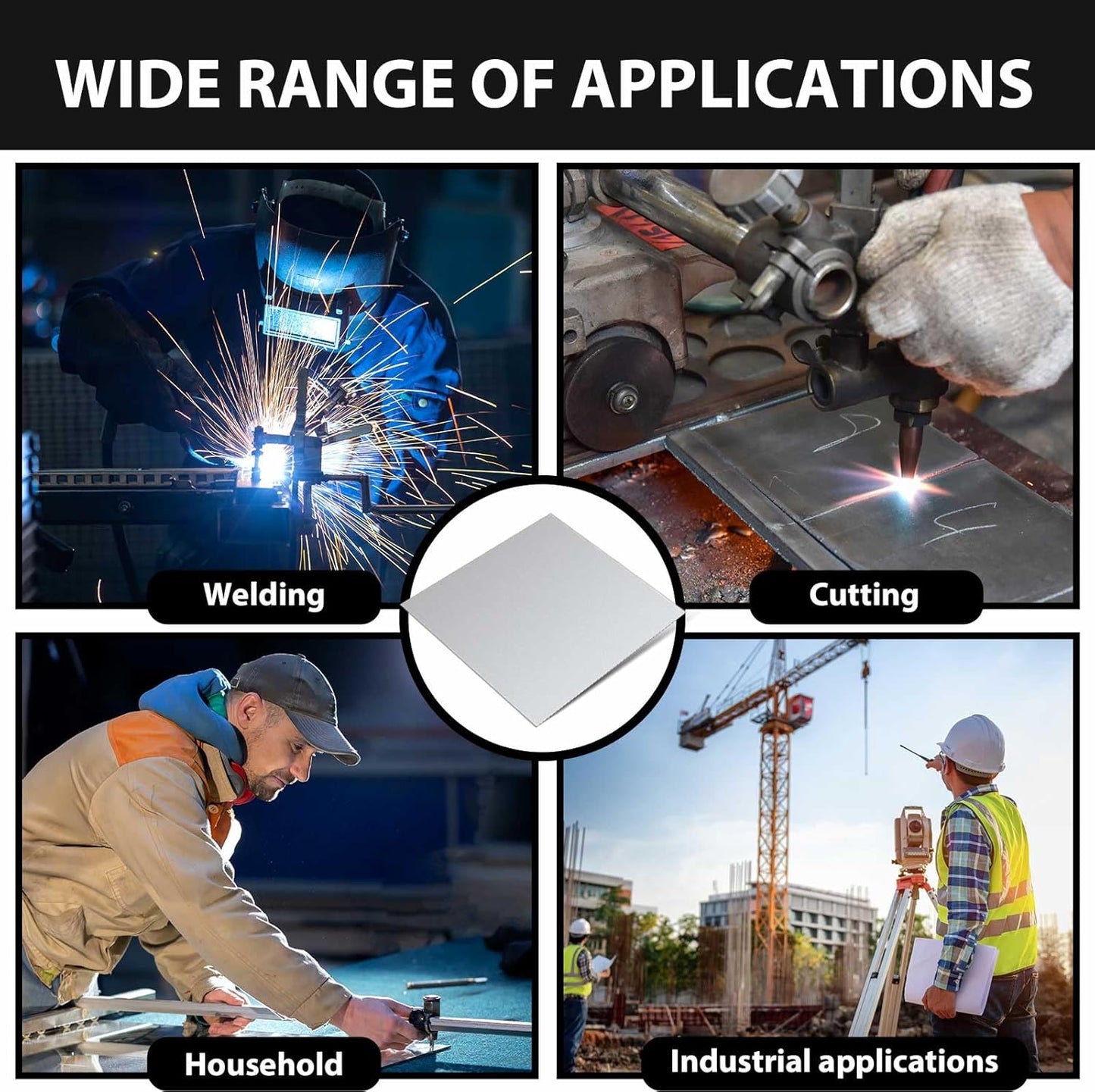 Hicarer 2 Pcs Mild Steel Sheet Cold Rolled 18 Gauge Metal Plate Weldable Metal Sheets for Professional Industrial DIY Use, Clean Surface Easy to Weld (6'' X 6'')